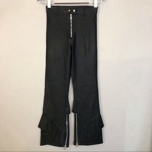 I Am Gia Silverstone Pants Waxed Ruffle Zip AS IS